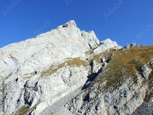 Rocky peak Brisi in the Churfirsten Mountain Range - Canton of St. Gallen, Switzerland photo