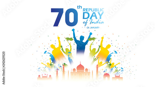 Happy Indian Republic day Vector illustration or background for 26 January celebration poster or banner background Vector
