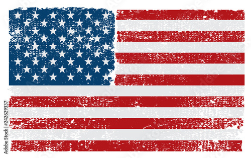 Old dirty American flag