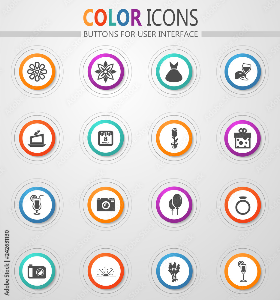 8 March icons set 8 March icons set