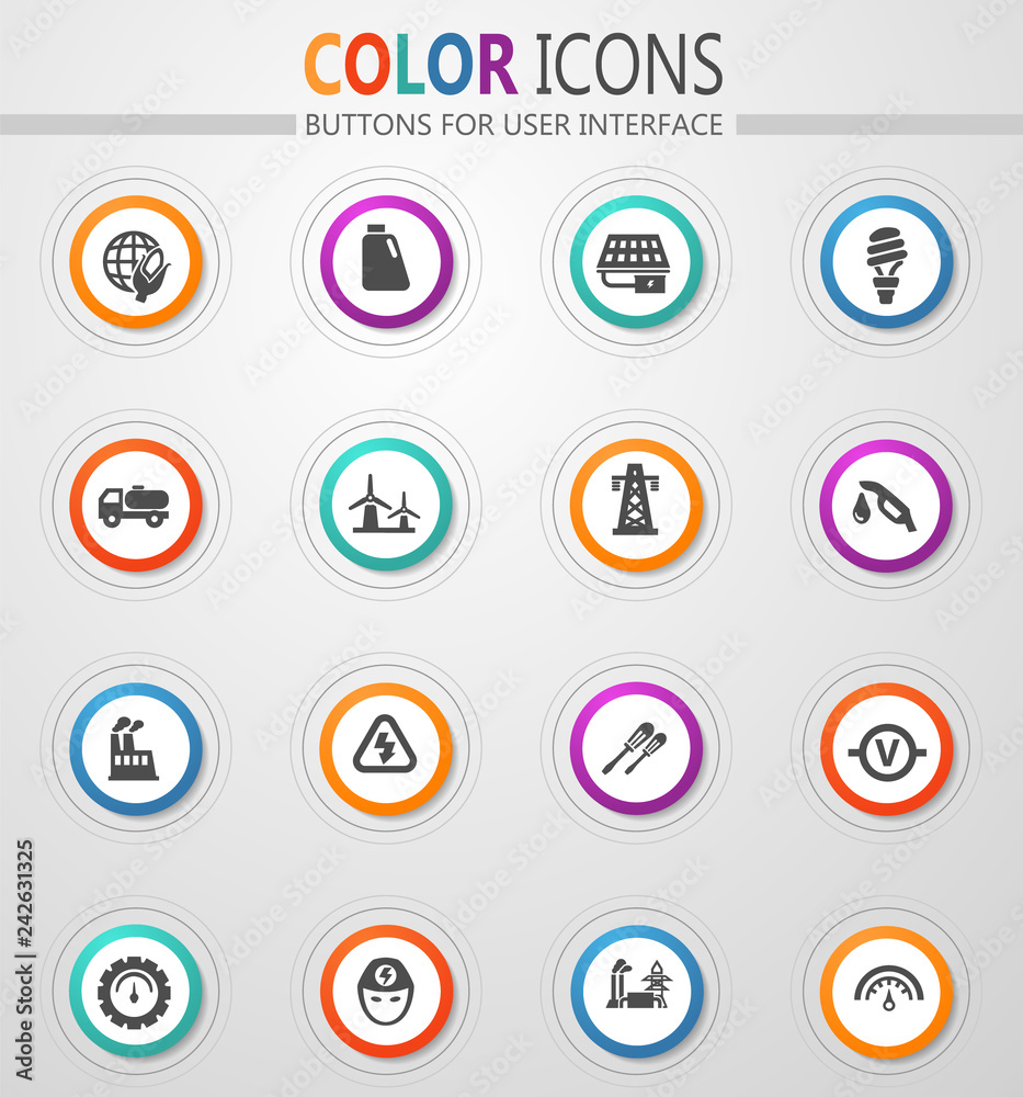 Alternative energy icons set Alternative energy icons set