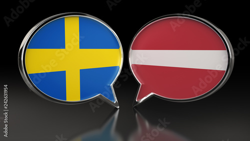 Sweden and Latvia flags with Speech Bubbles. 3D illustration Free Download Sweden and Latvia flags with Speech Bubbles. 3D illustration - GFXLoad