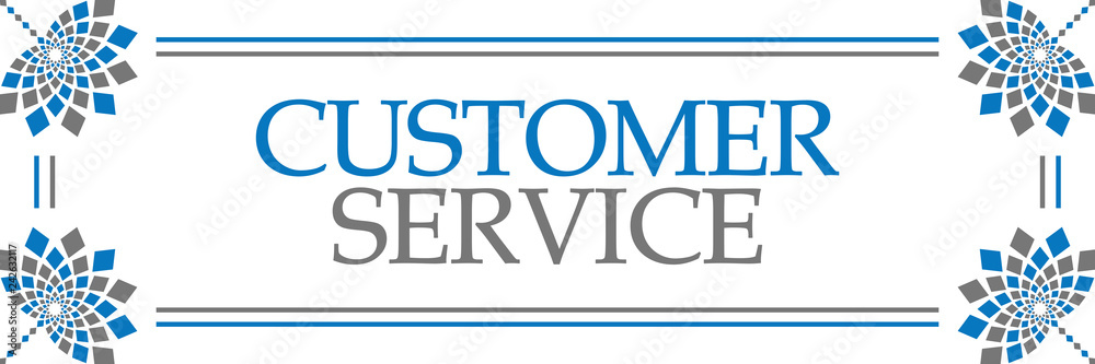 Customer Service Blue Grey Floral Horizontal Customer Service Blue Grey Floral Horizontal