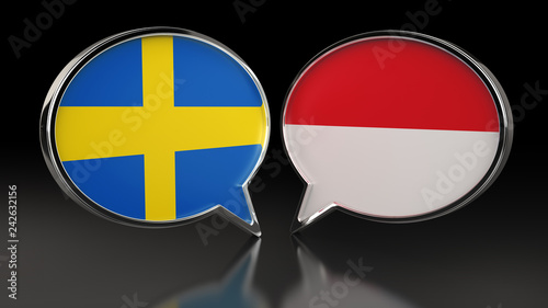Free Download Sweden and Monaco flags with Speech Bubbles. 3D illustration - GFXLoad
