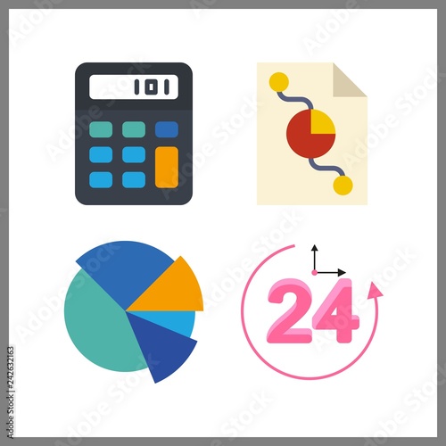4 budget icon. Vector illustration budget set. calculator and repayment icons for budget works