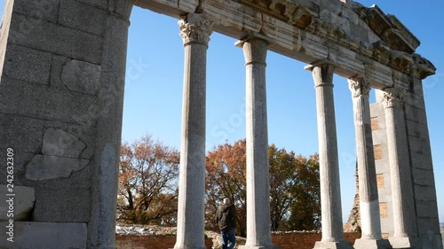 Apollonia Archaeological Park, Fier Prefecture, Albania - december 28 2018: Monument of Agonothetes in Apollonia (Illyria) photo