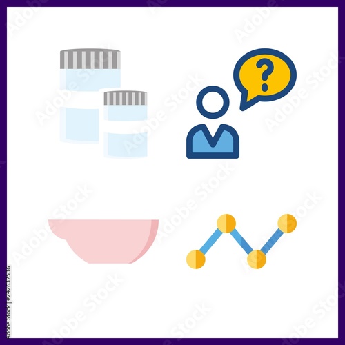 4 analysis icon. Vector illustration analysis set. line graph and user icons for analysis works