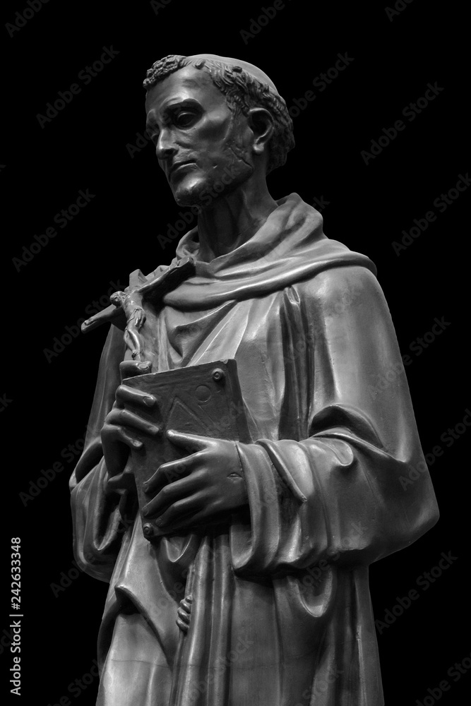 Isolated statue of the popeon white background