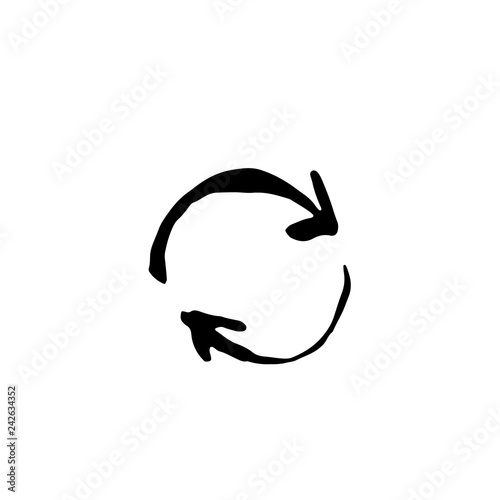 Grunge eco recycle icons. Ink vector illustration.