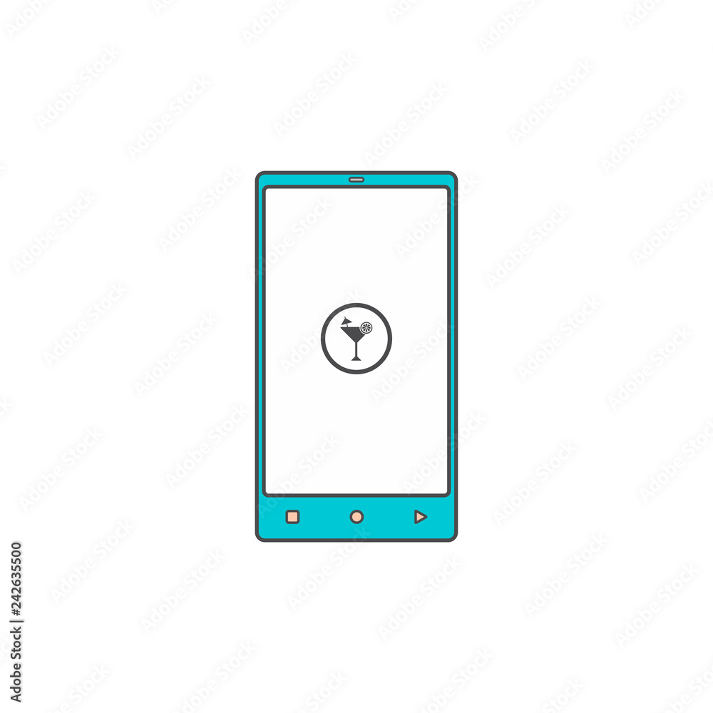 online application hand phone flat icon vector online application hand phone flat icon vector