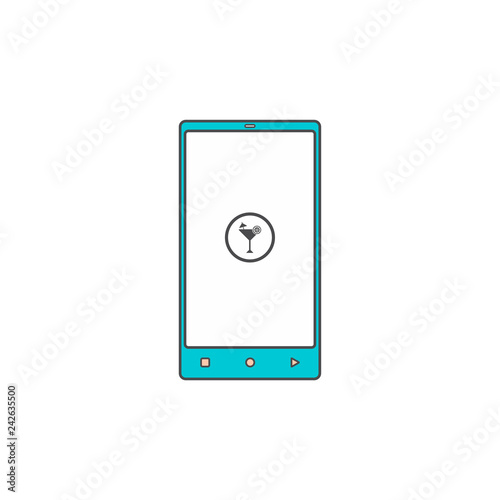 online application hand phone flat icon vector