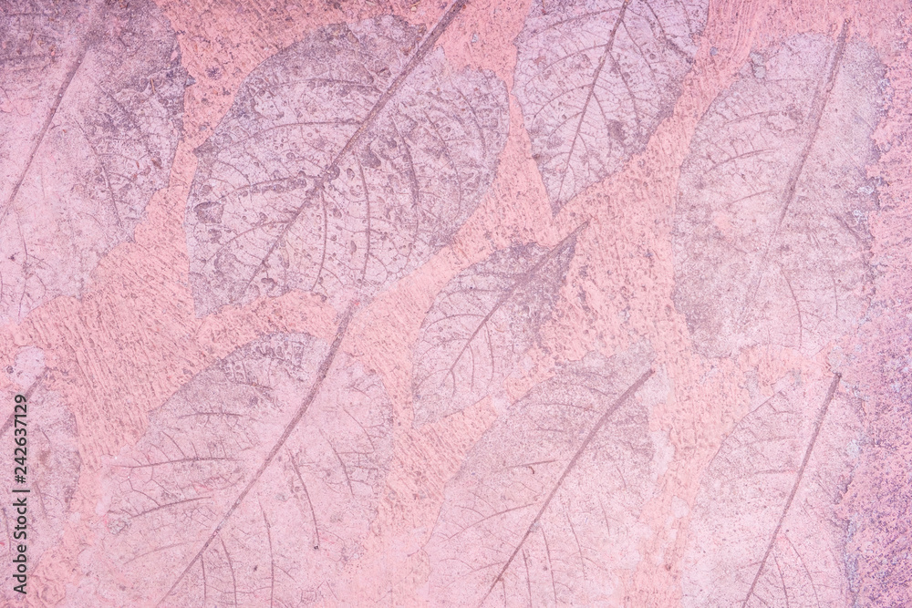 Blurred for Background.Pink cement floor with pattern surface made of leaves. Blurred for Background.Pink cement floor with pattern surface made of leaves.