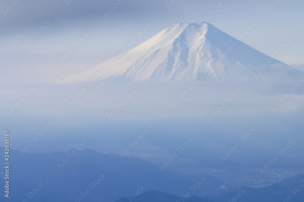 三頭山から望む富士山