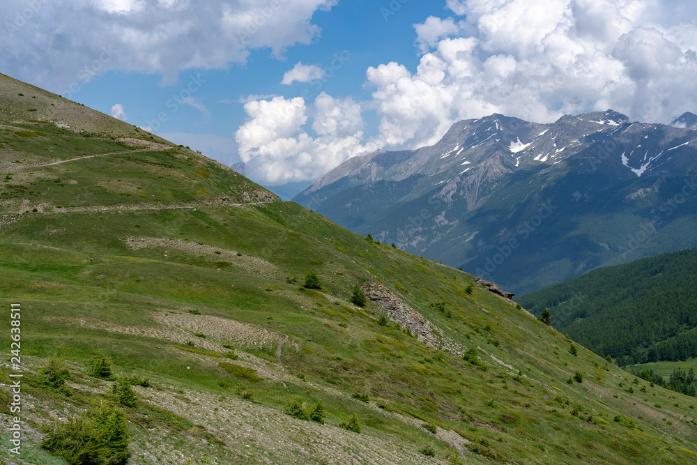 Mountain landscape along the road to Colle dell'Assietta Mountain landscape along the road to Colle dell'Assietta