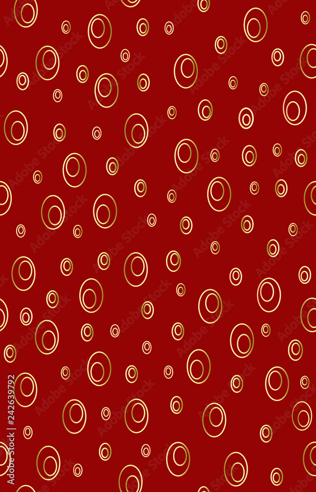 Golden ovals on a red background. Duplicate abstract seamless pattern. Vector illustration Golden ovals on a red background. Duplicate abstract seamless pattern. Vector illustration
