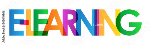 E-LEARNING colorful typography banner