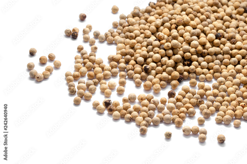 White pepper peas, isolated on white White pepper peas, isolated on white
