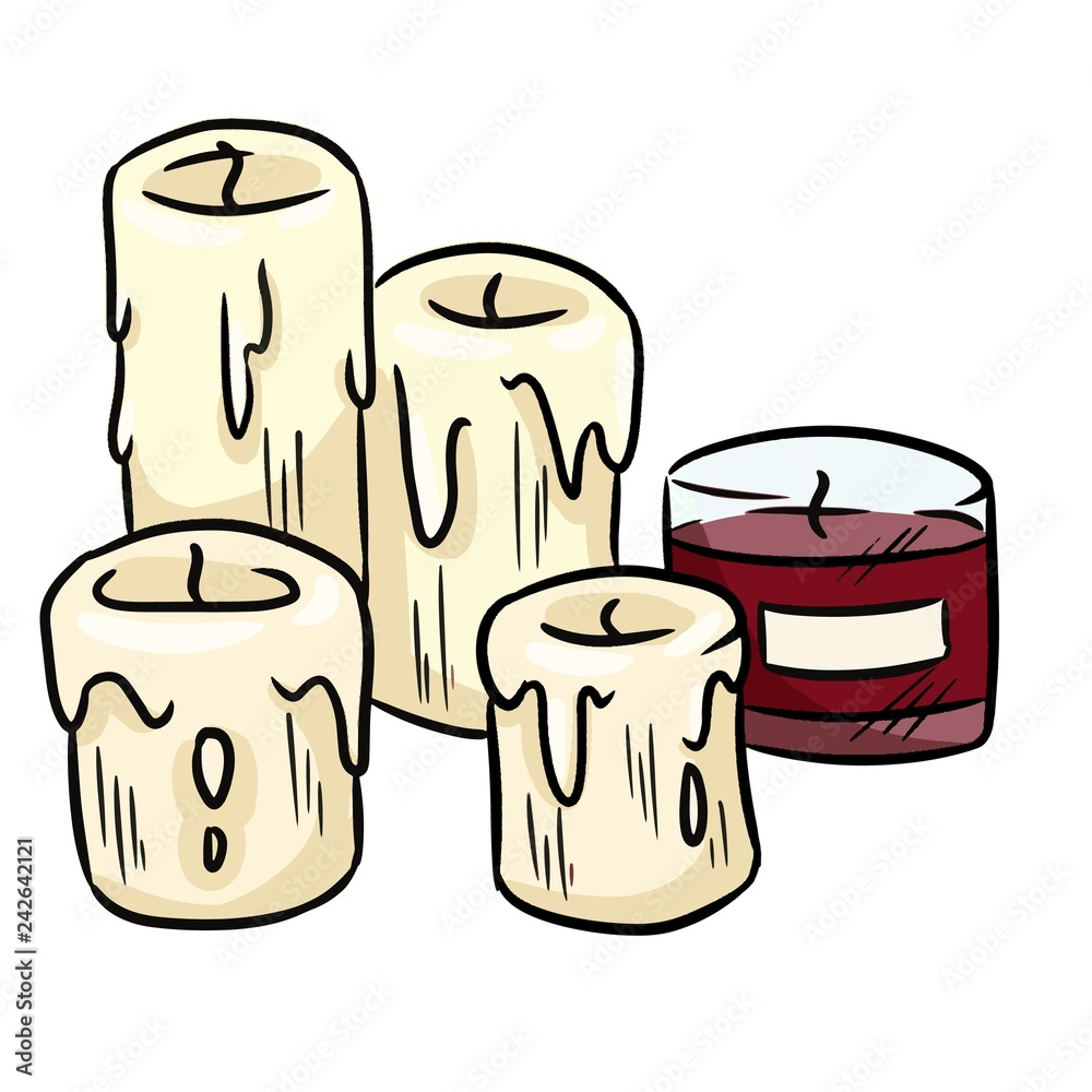 Candles colorful cozy cute hygge sticker doodles Candles colorful cozy cute hygge sticker doodles