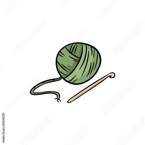 Yarn colorful logo doodle. For print, stickers, creative design. Vector illustration.