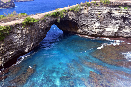 Broken beach is beautiful rock coastline in Nusa Penida island nex to Bali, Indonesia