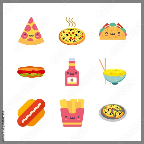 9 sauce icon. Vector illustration sauce set. pizza and french fries icons for sauce works