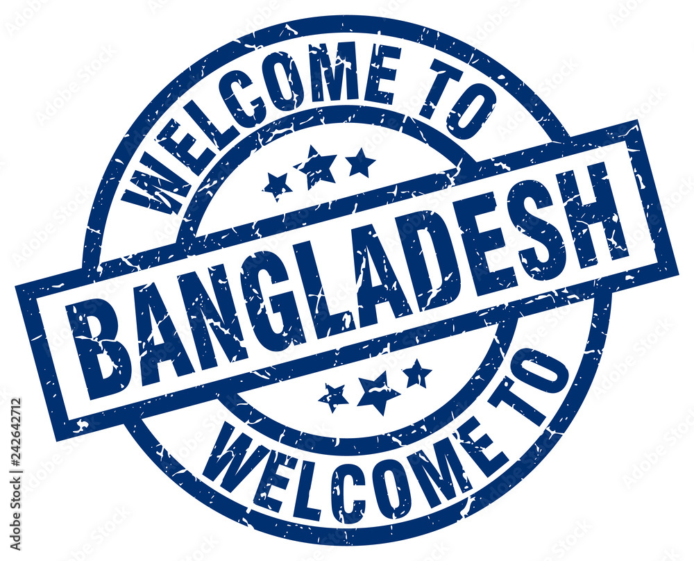 welcome to Bangladesh blue stamp welcome to Bangladesh blue stamp