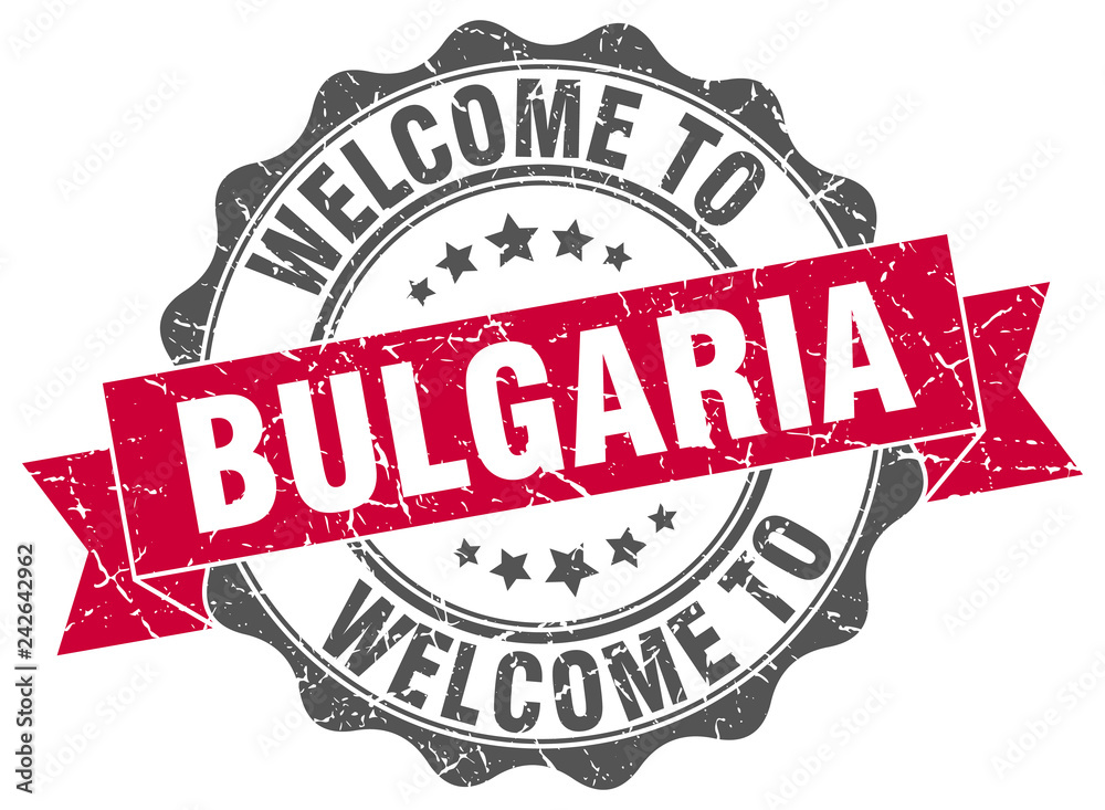 Fototapeta premium Bulgaria round ribbon seal