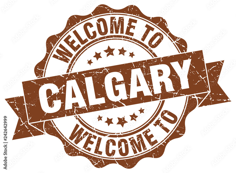 Obraz premium Calgary round ribbon seal