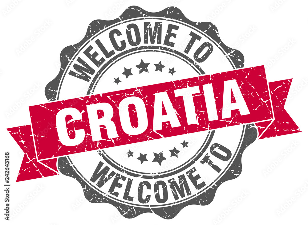 Fototapeta premium Croatia round ribbon seal
