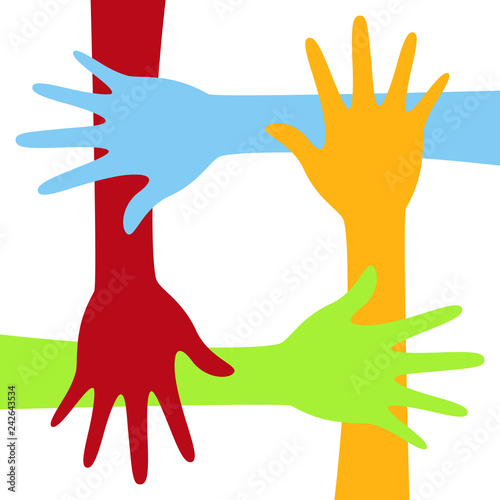 Diversity concept design, hands connected
