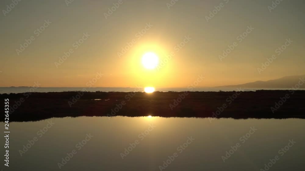 The delta del ebro at sunset in Tarragona The delta del ebro at sunset in Tarragona