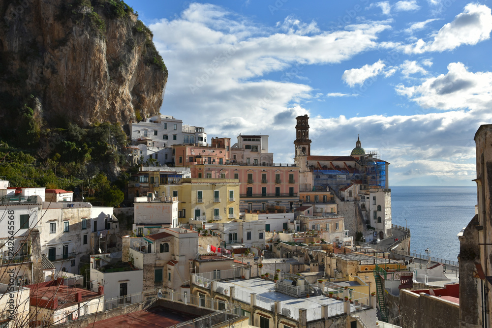 The small town of Atrani on the Amalfi coast in Italy