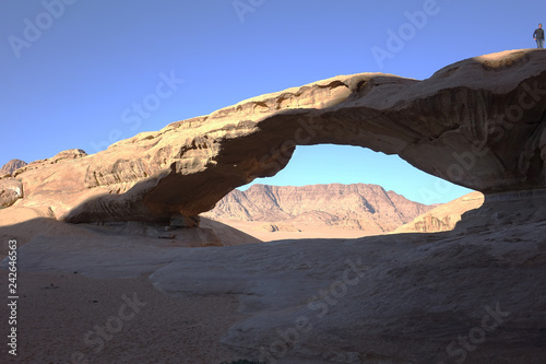 Jordan. The big rockbridge in Wadi Rum photo