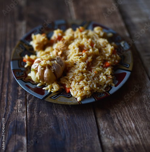 traditional dish of Central Asian cuisine pilaf

