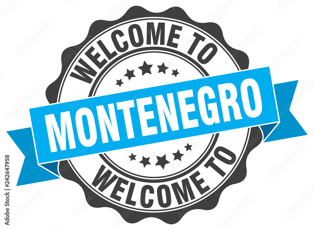 Fototapeta premium Montenegro round ribbon seal