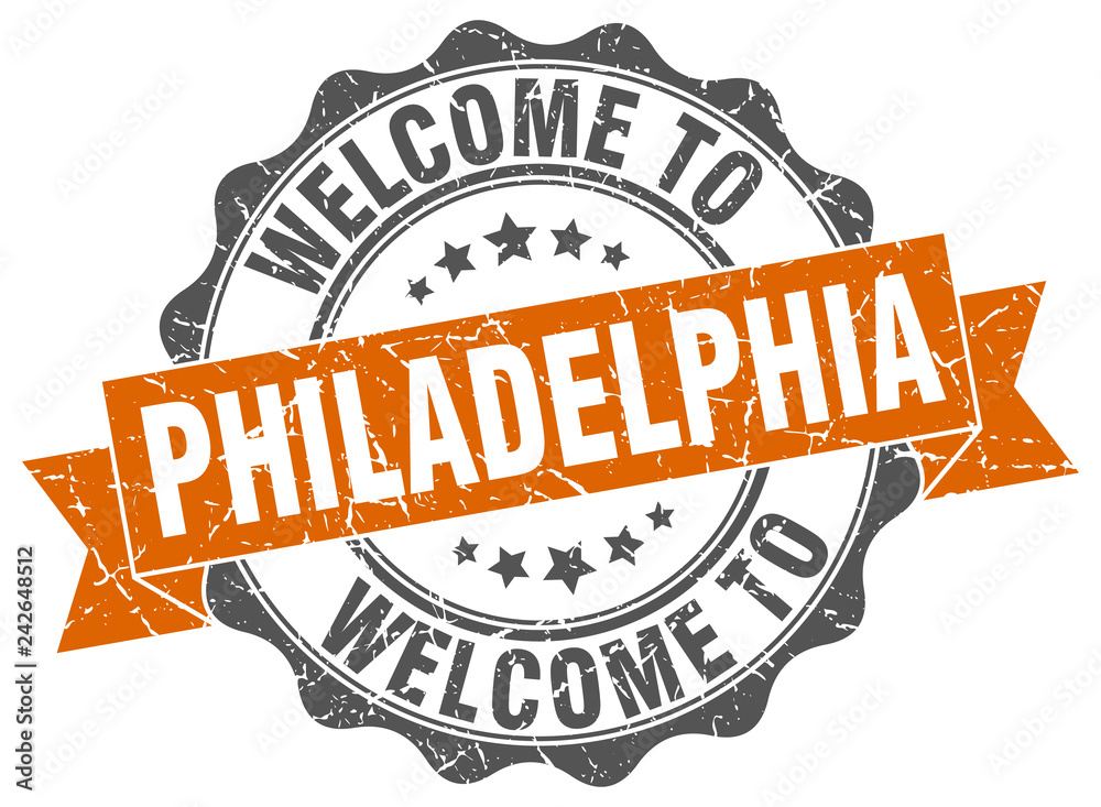 Fototapeta premium Philadelphia round ribbon seal