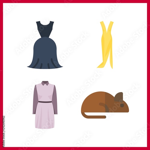 4 tail icon. Vector illustration tail set. rat and dress icons for tail works