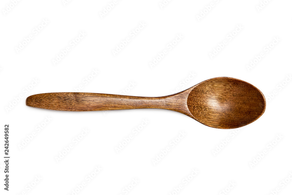 Wooden spoon isolated on white