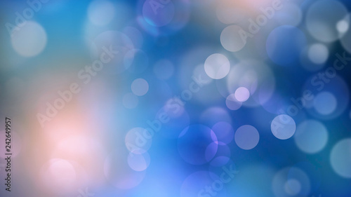 Blue bokeh abstract background.