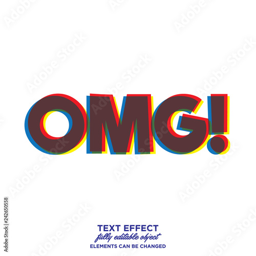 Anaglyph text style alphabet design
