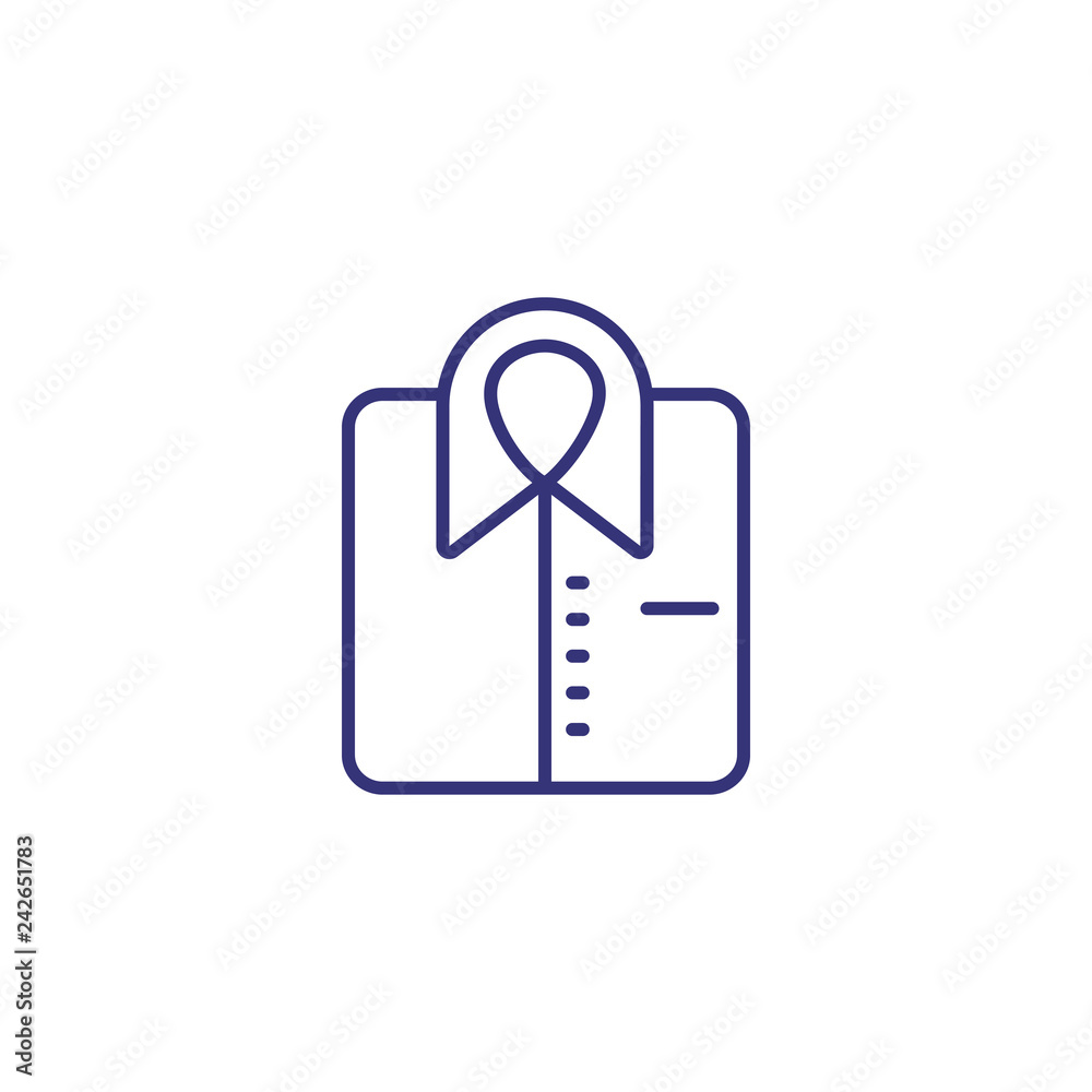 Ironed shirt line icon. Clothes, business, ironing. Laundry concept. Can be used for topics like garment care, hotel service, laundering