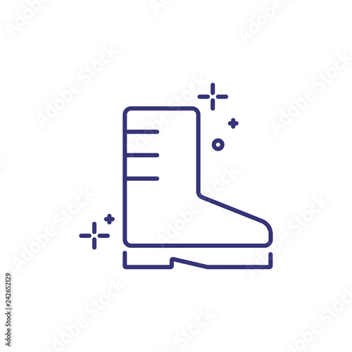 Shoes shine line icon. Boot, glossy, polishing. Clothes concept. Can be used for topics like shoe shiner, polisher, service