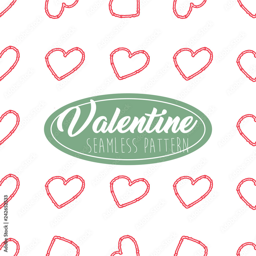 Valentine Seamless Pattern Heart shape for Greeting Card, Invitation and Banner