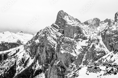 Fuente Dé mountain snowy. Picos de Europa, Cantabria, Spain