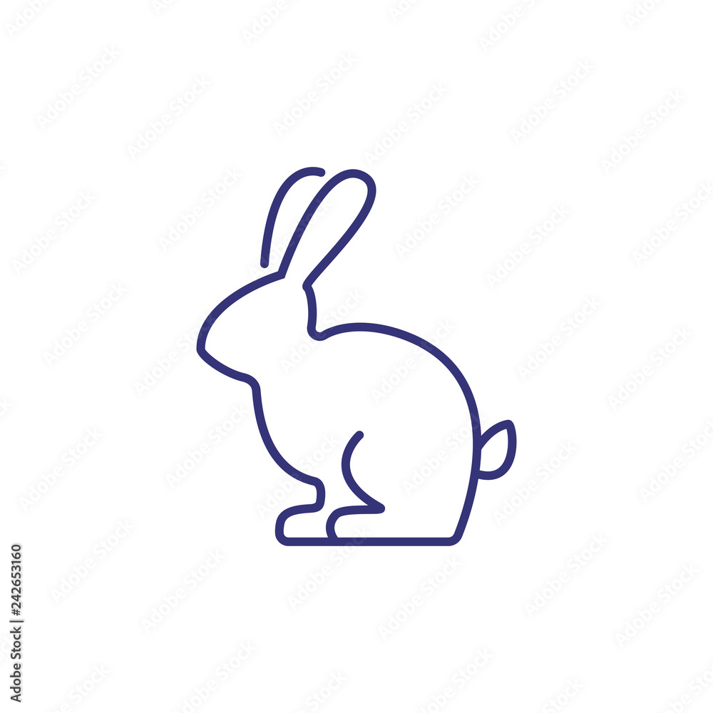 Rabbit line icon. Hare, rodent, Ester symbol. Veterinary concept. Vector illustration can be used for topics like pet shop, domestic animals, holiday Rabbit line icon. Hare, rodent, Ester symbol. Veterinary concept. Vector illustration can be used for topics like pet shop, domestic animals, holiday