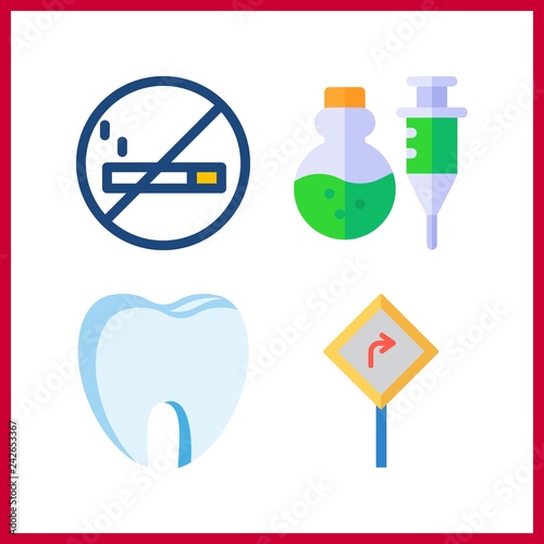 4 warning icon. Vector illustration warning set. toot and poison icons for warning works