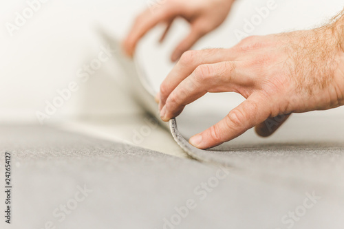 Obraz na plátně Methods of installation and tools used to install carpet ties - floor coverings