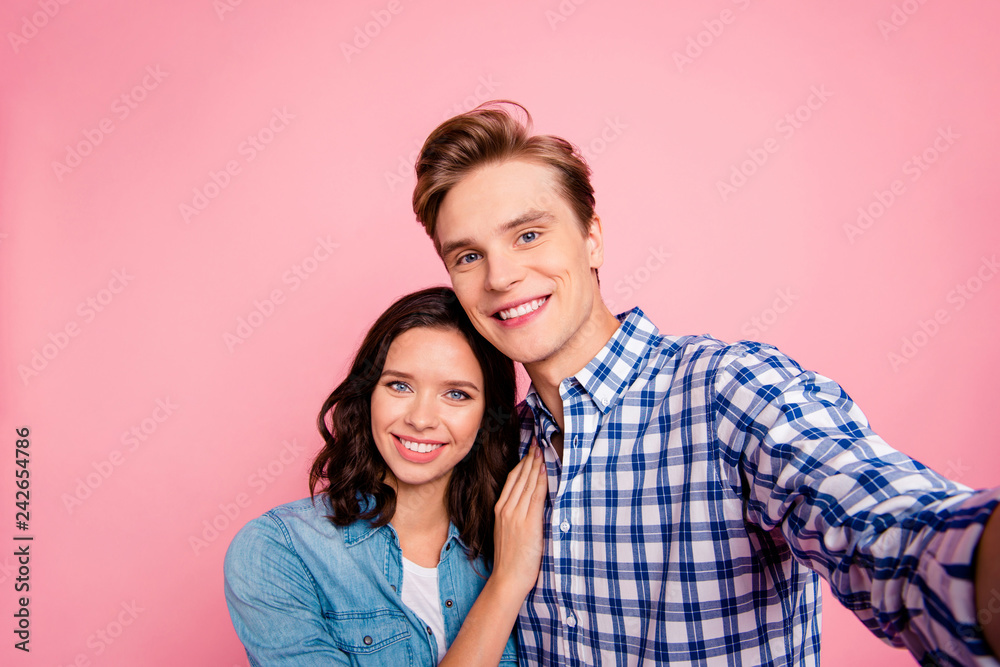 Close up photo of video call speak talk cheer she her he him his