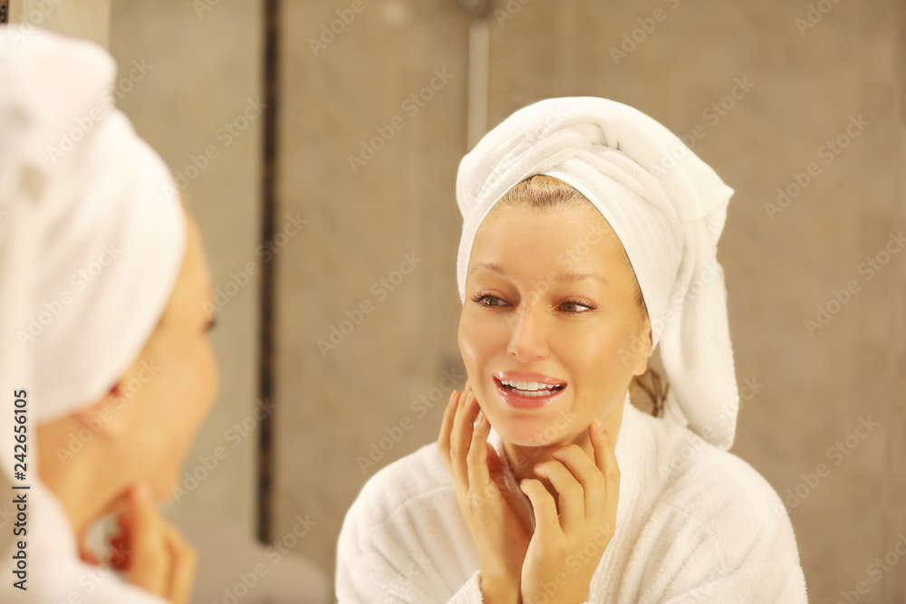 Magic anti-aging cream.Applying the cream Magic anti-aging cream.Applying the cream