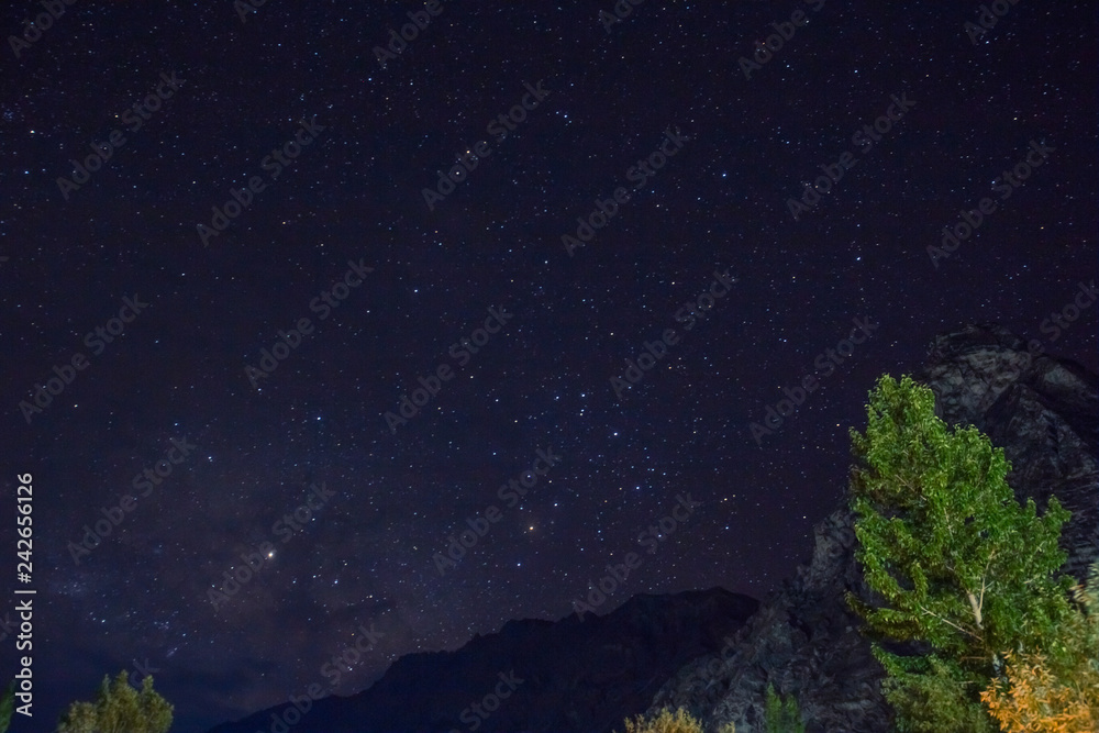 A starry sky at Nubra Valley, Ladakh, India